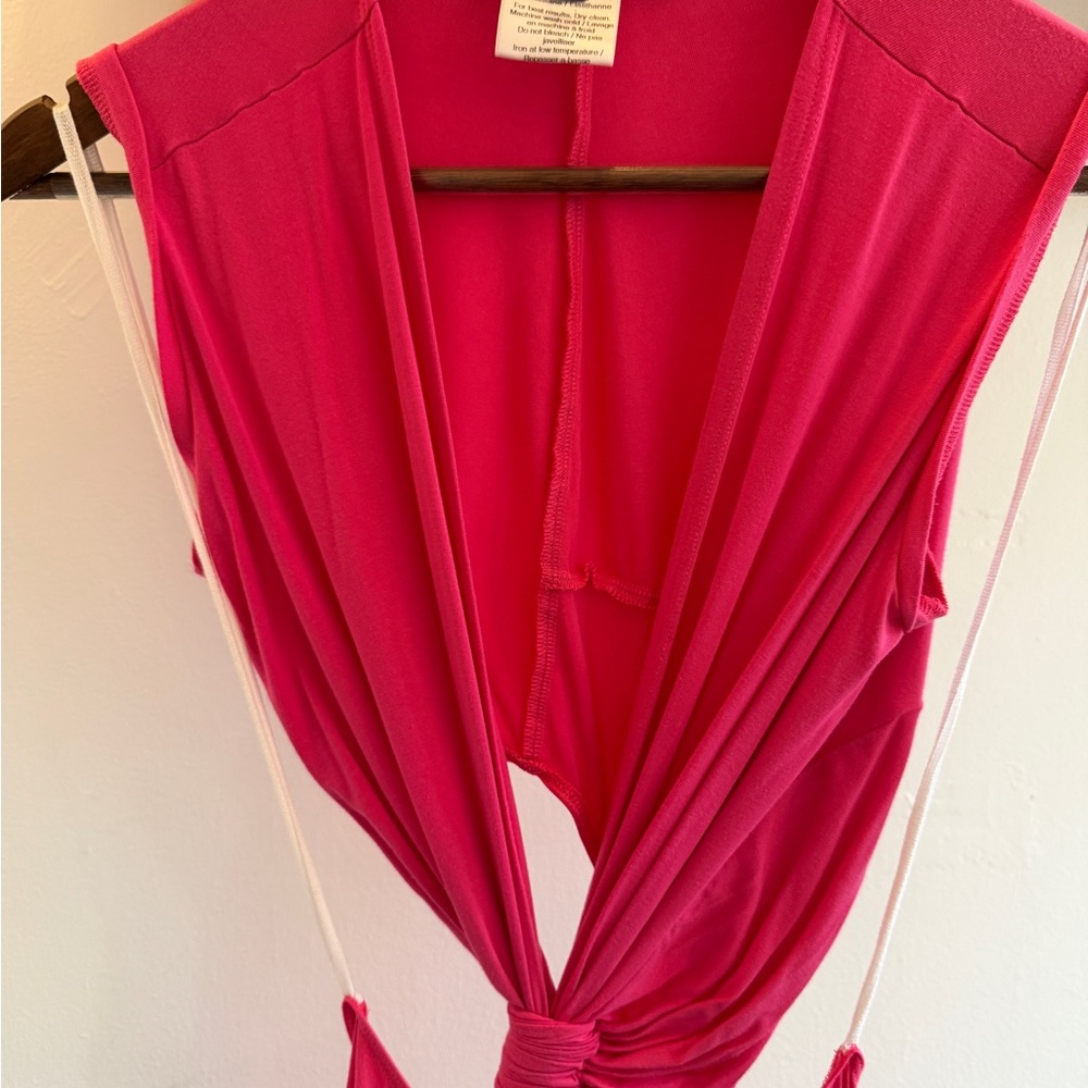 Triple Loop Knit Dress in Bright Pink - Picture 6 of 8